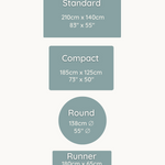 Size guide available for the totter and tumble collection the standard the compact the round and the runner designed with family homes in mind made from thick padded foam and shaped to suit different area of family homes