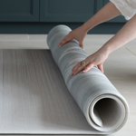 Unrolling One piece Tan play mat for busy families unroll in your home for play time