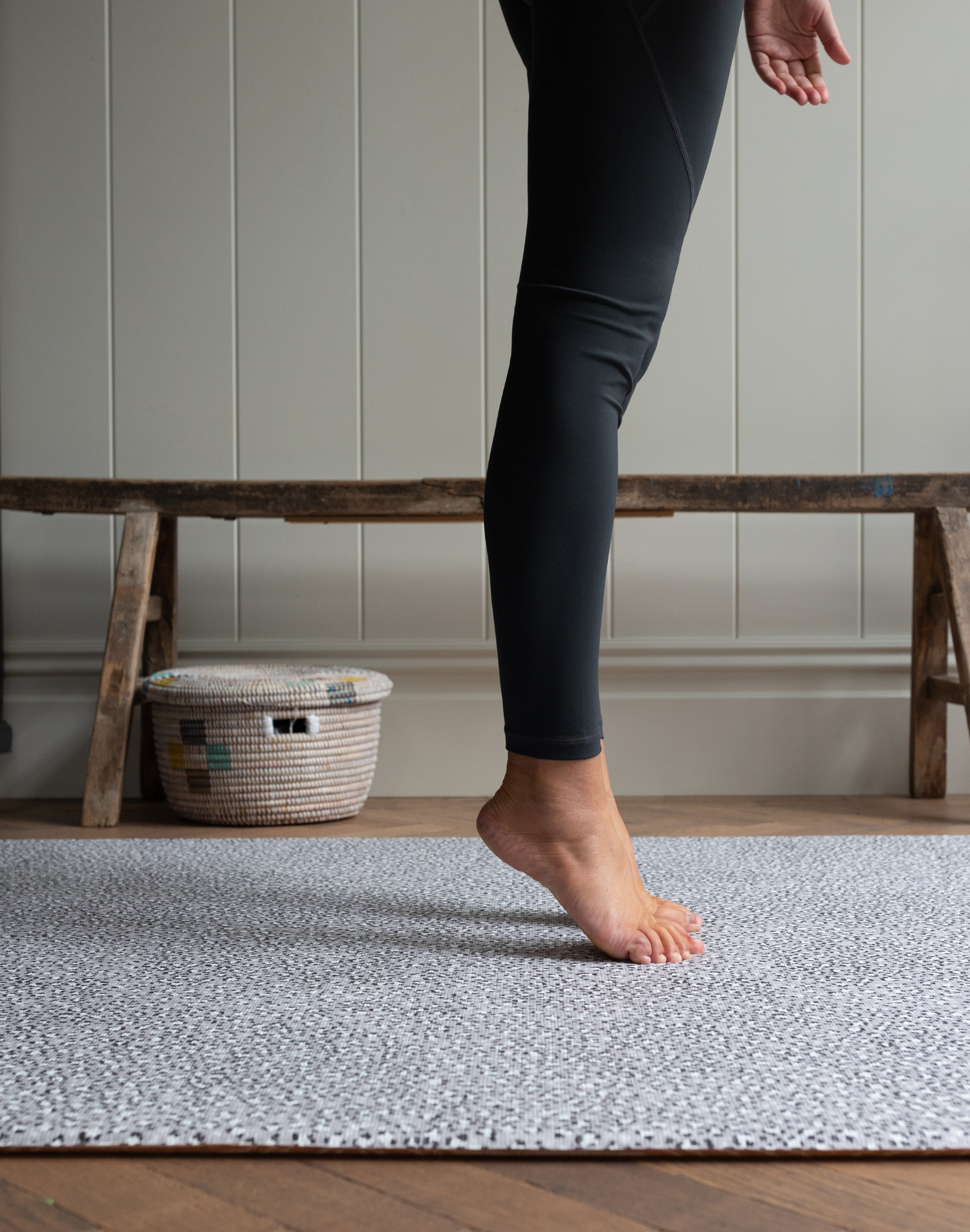 Leopard print exercise mat that supports with thickly padded foam 