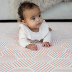 baby play mat Totter and tumble Luxury memory foam playmat with stylish coral striped hexagons